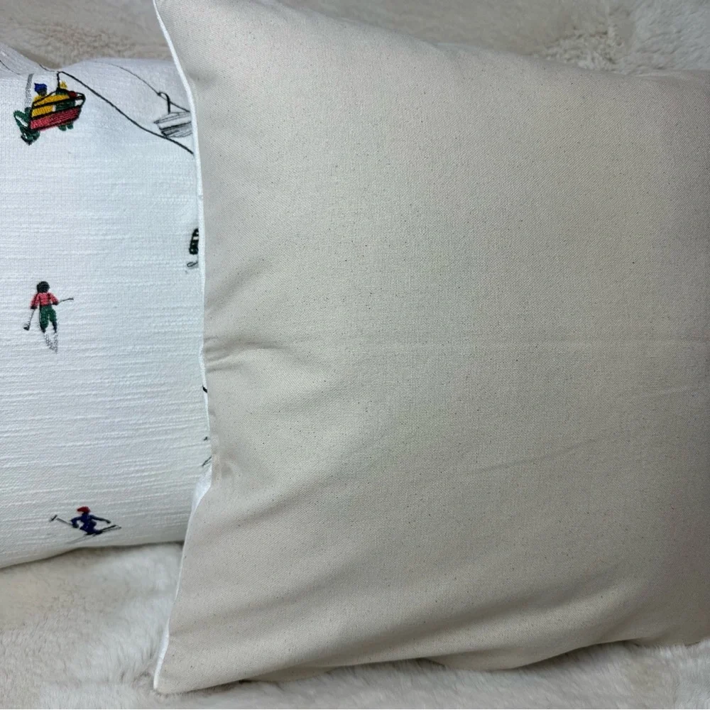 Set of Embroidered Skier 18” Pillow Covers - Picture 10 of 11